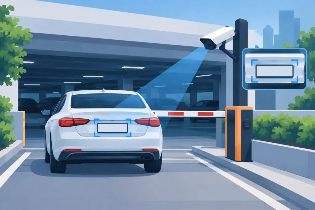 אבטחת חניון באמצעות זיהוי לוחיות ללא עיכובים